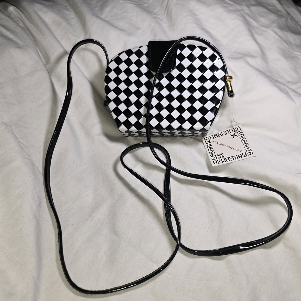 Barganza - Checkered Black and White Crossbody Bag